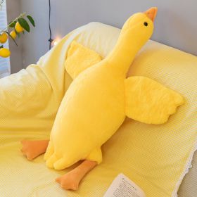 Sand Carving Duck Big White Geese Plush Doll Dehaired Angora Long Sleeping Pillow Birthday Gift (Option: Yellow-170cm3100g)